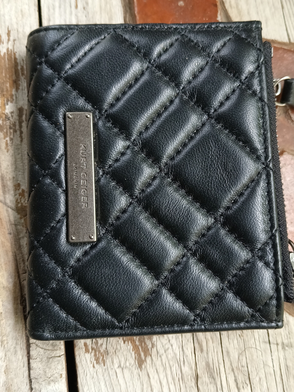 Kurt Geiger Black Quilted Leather Wallet
